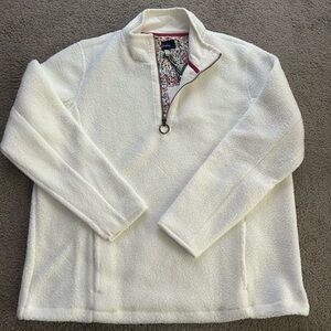 Joules 1/4 Zip Fleece Stoney Cream‎ Size 12 Sherpa Teddy Pullover NWT